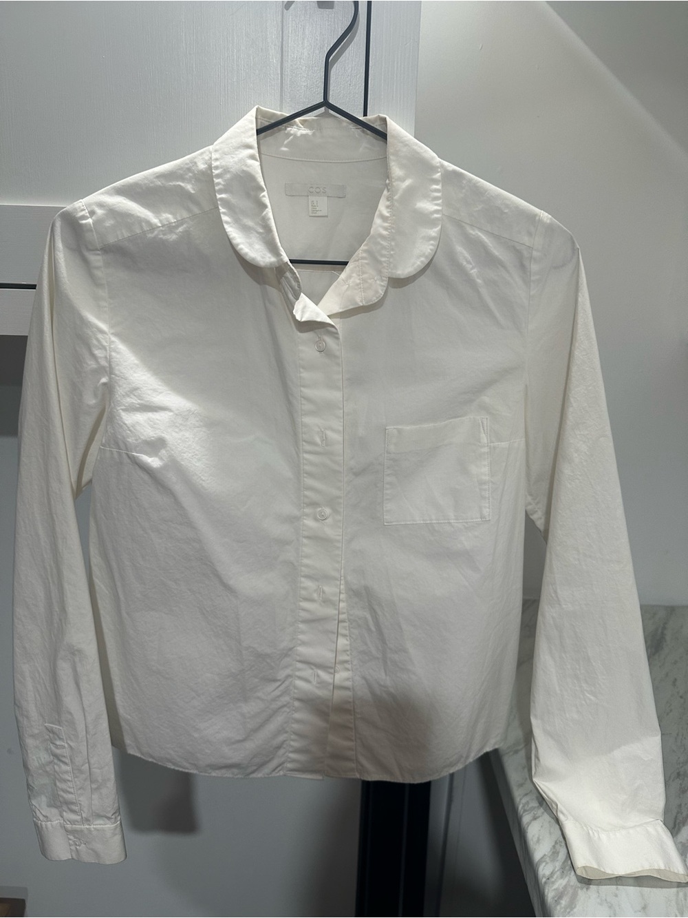COS White Rounded-Collar Button Shirt